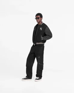 Represent Mascot Wool Varsity Jacket - Jet Black><noscript><img width=