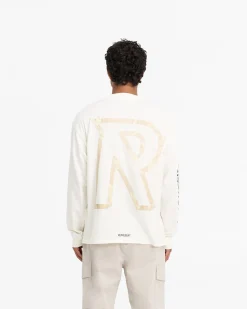 Represent Masking Tape Initial Long Sleeve T-Shirt - Flat White><noscript><img width=