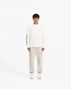 Represent Masking Tape Initial Long Sleeve T-Shirt - Flat White><noscript><img width=