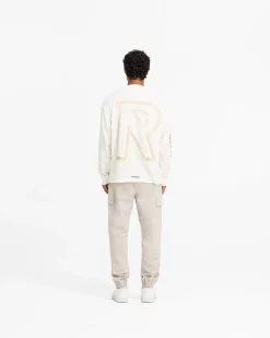 Represent Masking Tape Initial Long Sleeve T-Shirt - Flat White><noscript><img width=