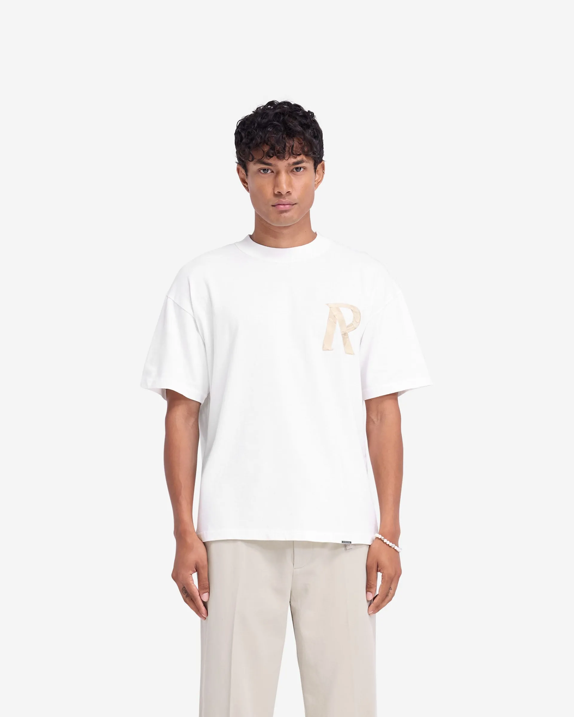Represent Masking Tape Initial T-Shirt - Flat White> T-Shirts