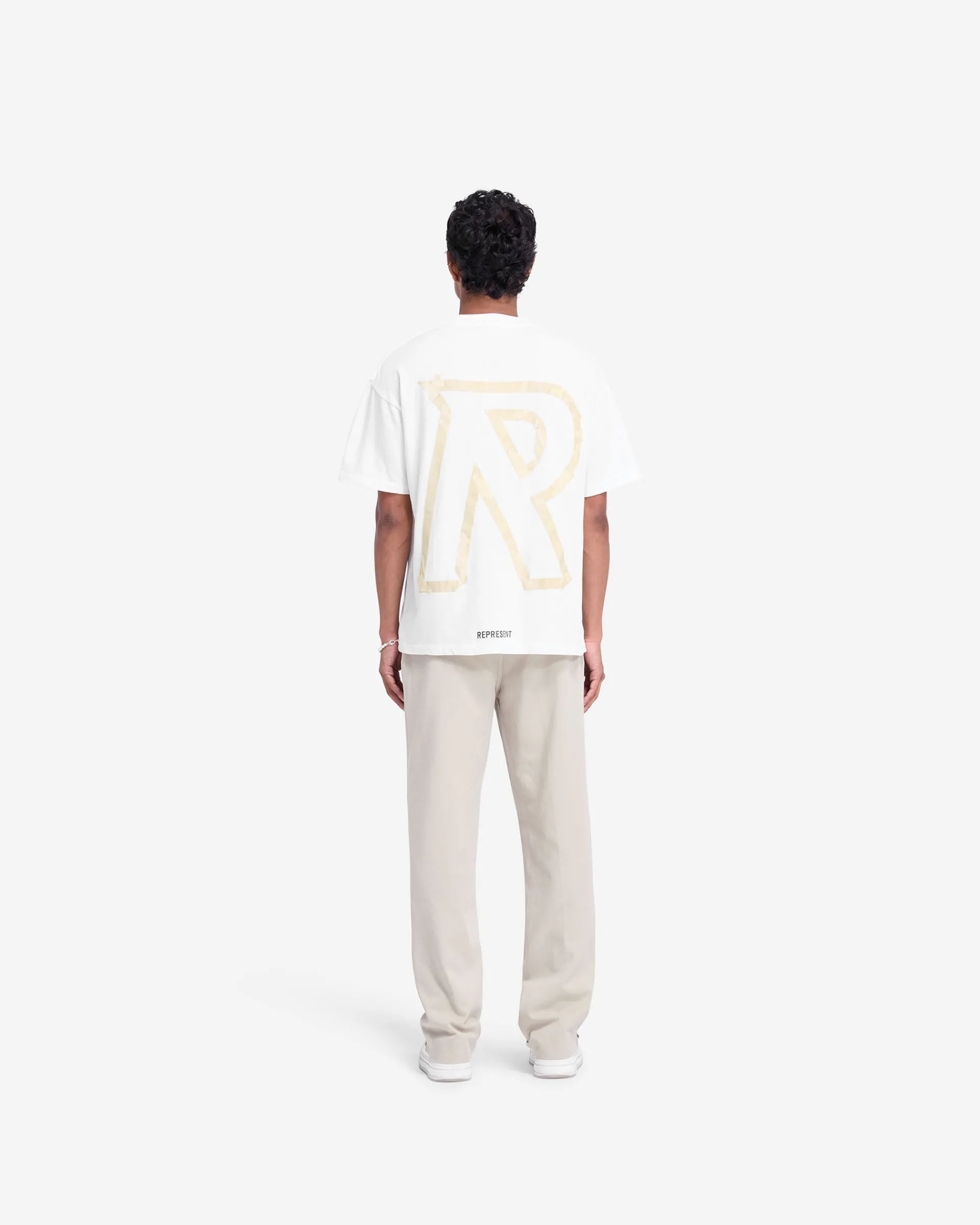 Represent Masking Tape Initial T-Shirt - Flat White> T-Shirts