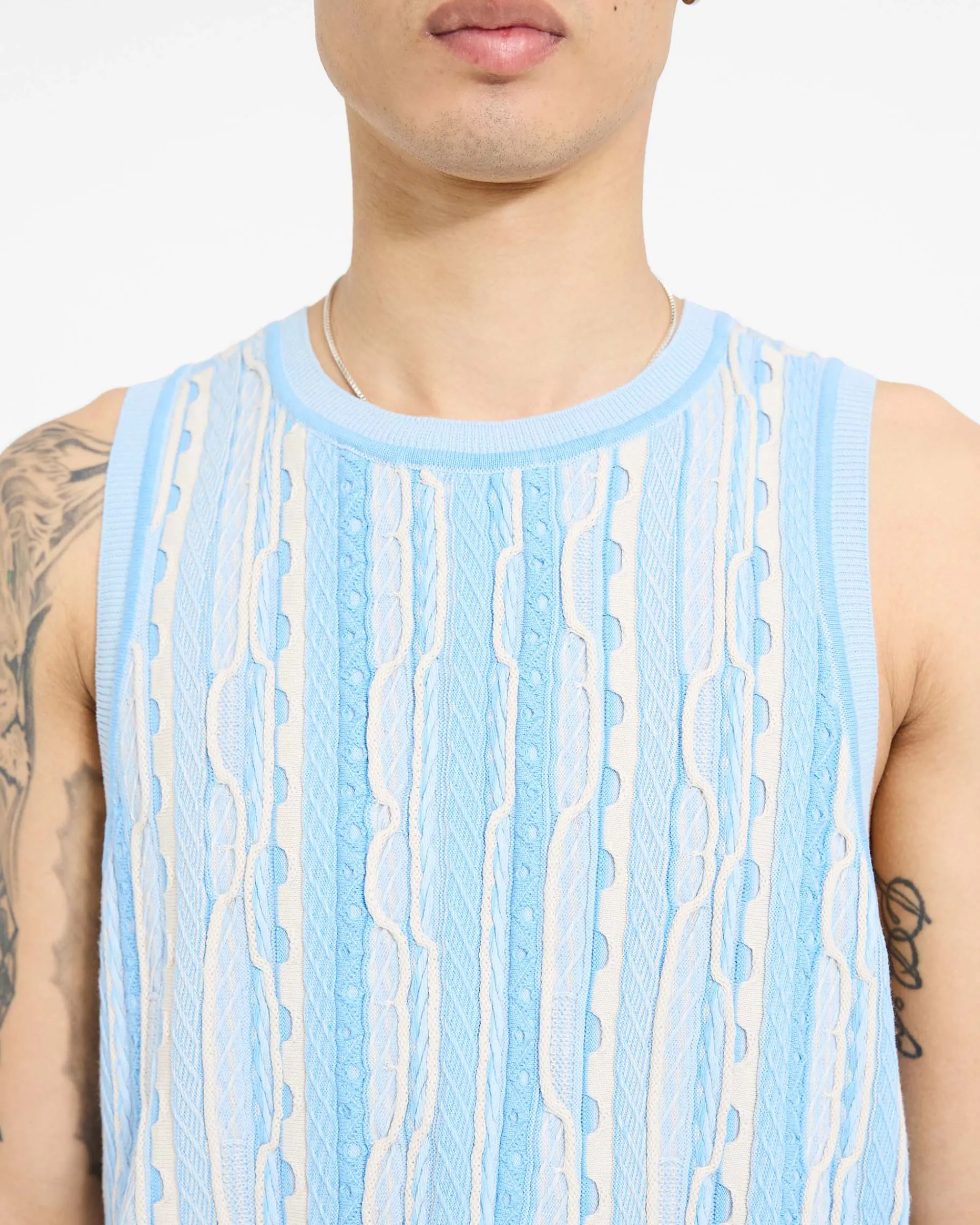 Represent Mixed Knit Vest - Royal Blue> Knitwear | Vests