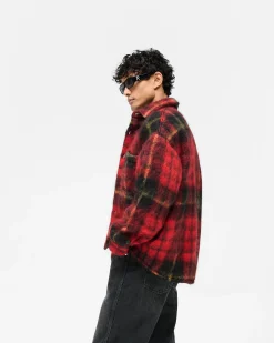 Represent Mohair Overshirt - Red Check><noscript><img width=