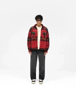 Represent Mohair Overshirt - Red Check><noscript><img width=