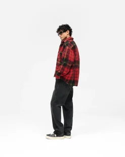 Represent Mohair Overshirt - Red Check><noscript><img width=