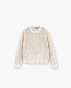 Represent Open Gauge Knit Sweater - Off White> Knitwear