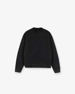 Represent Open Gauge Knit Sweater - Jet Black> Knitwear