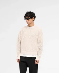 Represent Open Gauge Knit Sweater - Off White> Knitwear