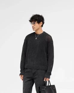 Represent Open Gauge Knit Sweater - Jet Black> Knitwear