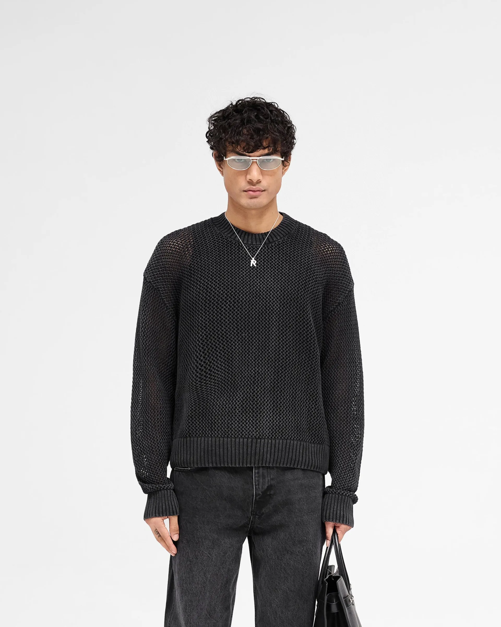 Represent Open Gauge Knit Sweater - Jet Black> Knitwear