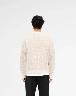 Represent Open Gauge Knit Sweater - Off White><noscript><img width=