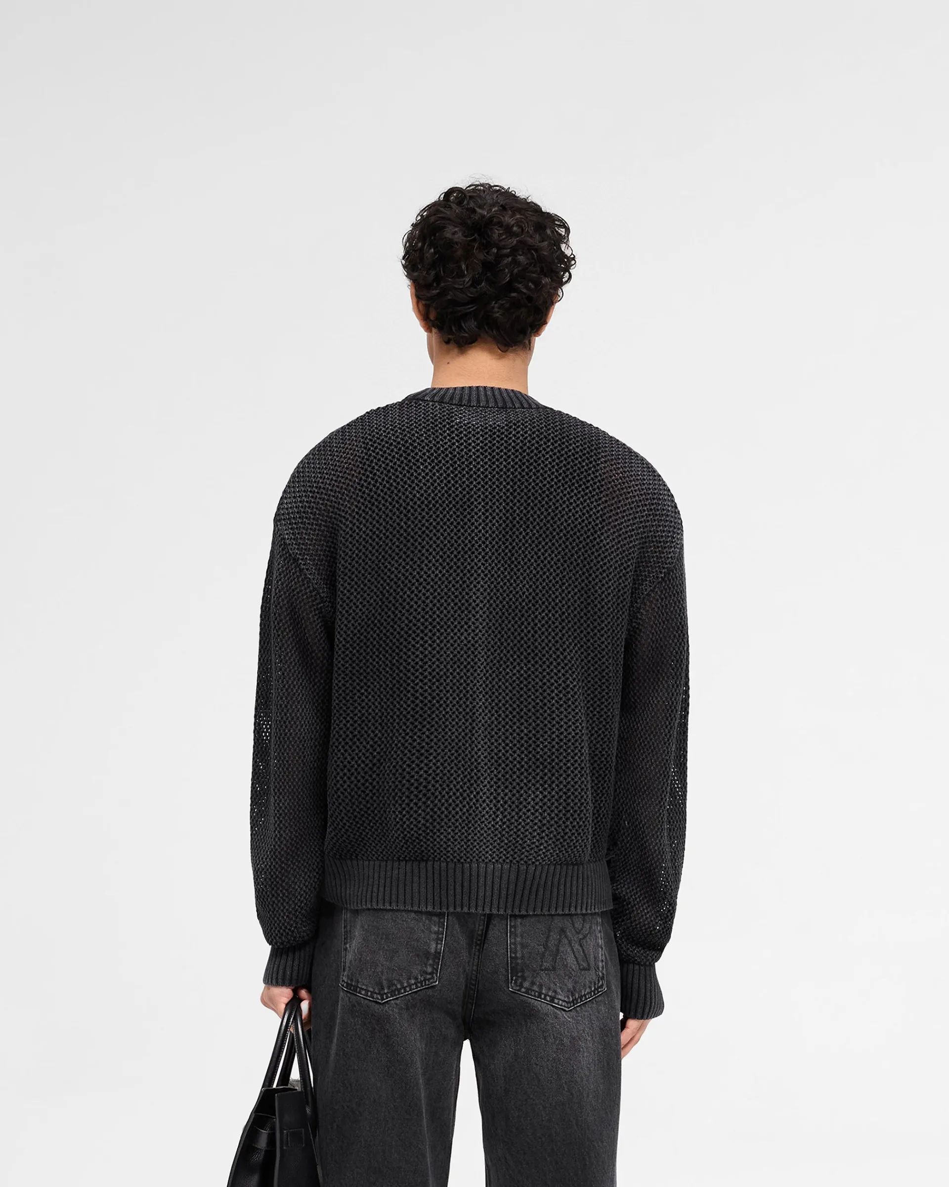 Represent Open Gauge Knit Sweater - Jet Black> Knitwear