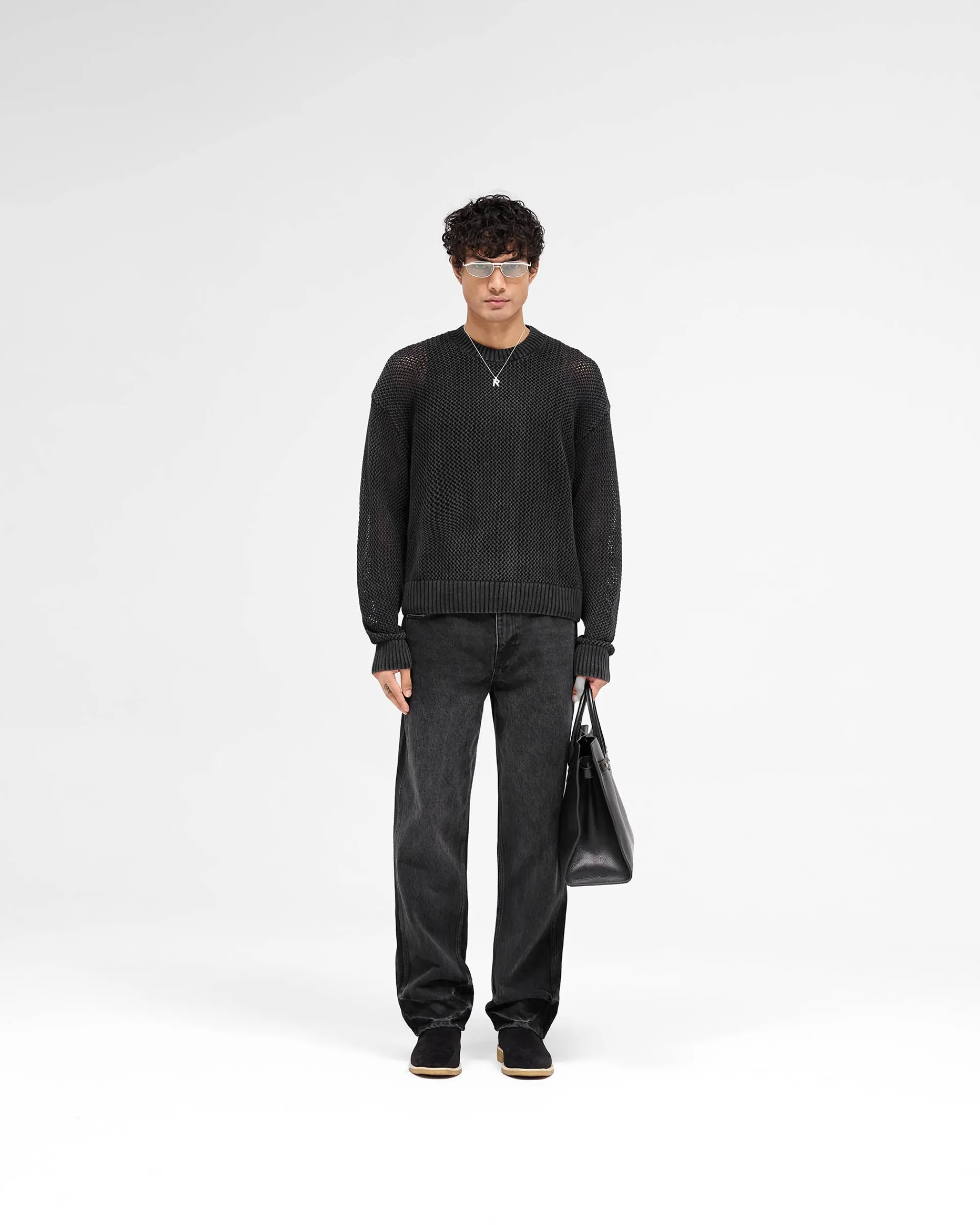 Represent Open Gauge Knit Sweater - Jet Black> Knitwear