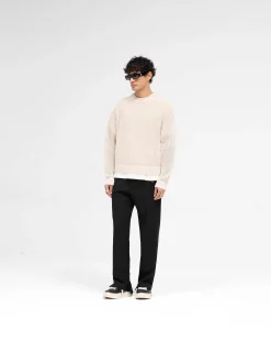 Represent Open Gauge Knit Sweater - Off White><noscript><img width=