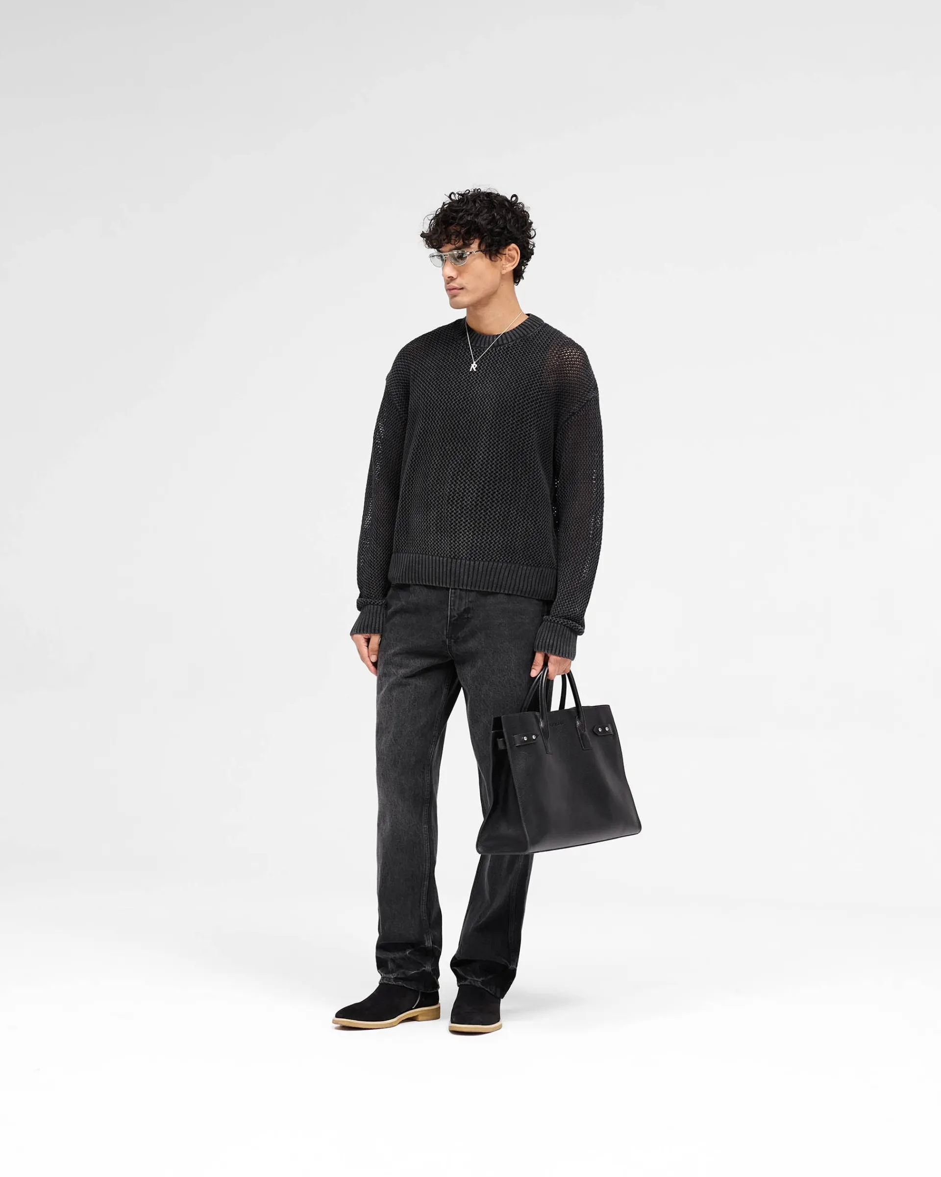 Represent Open Gauge Knit Sweater - Jet Black> Knitwear
