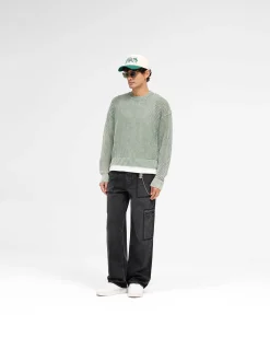 Represent Open Gauge Knit Sweater - Forest Green><noscript><img width=