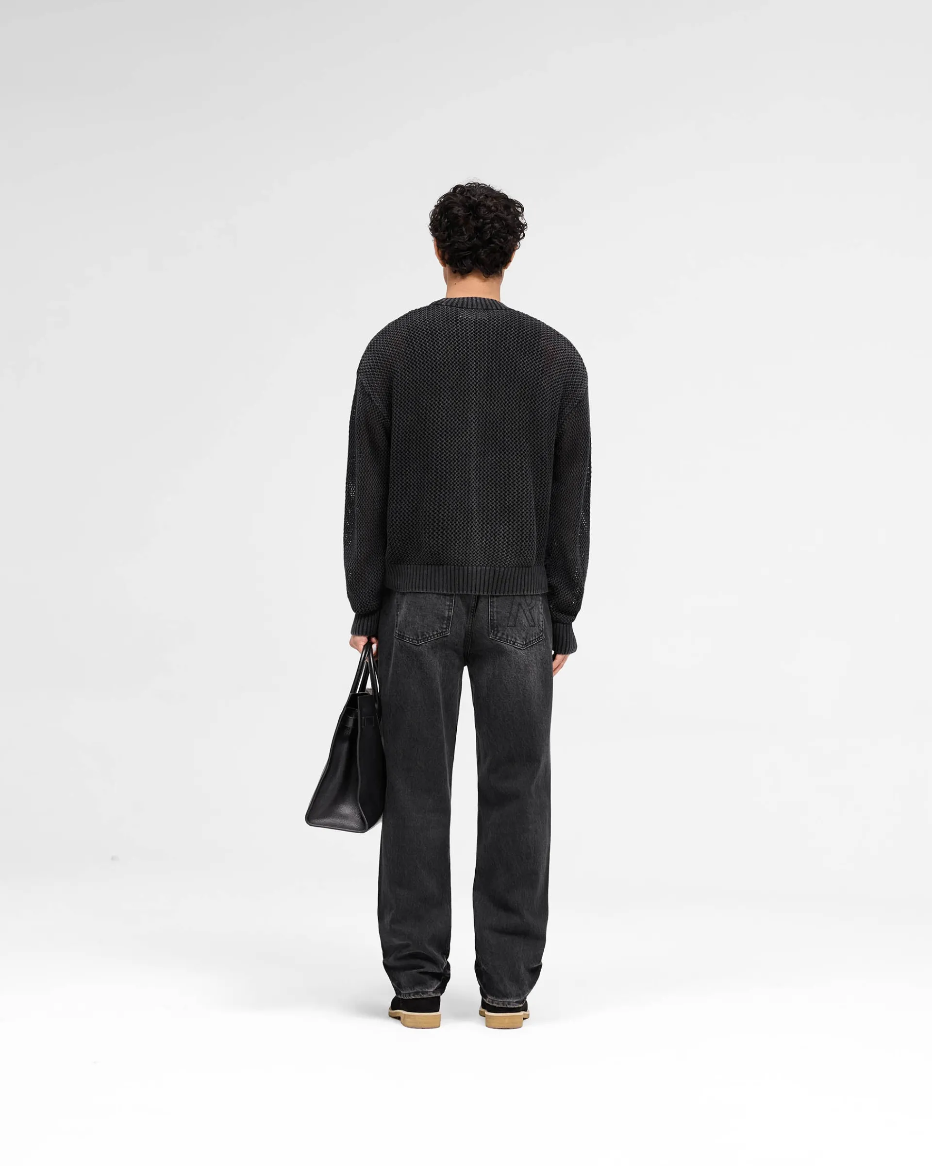 Represent Open Gauge Knit Sweater - Jet Black> Knitwear