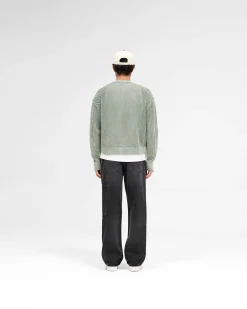 Represent Open Gauge Knit Sweater - Forest Green><noscript><img width=