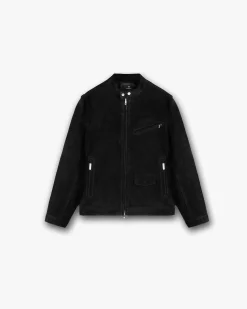 Represent Overdrive Suede Jacket - Jet Black> Outerwear