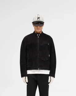 Represent Overdrive Suede Jacket - Jet Black><noscript><img width=