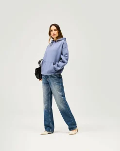 Represent Owners Club Boyfriend Hoodie - Steel Blue><noscript><img width=