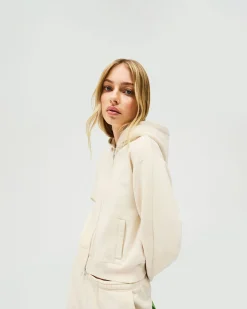 Represent Owners Club Slim Zip Hoodie - Oat Milk> Tops/Hoodies