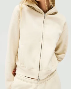 Represent Owners Club Slim Zip Hoodie - Oat Milk><noscript><img width=