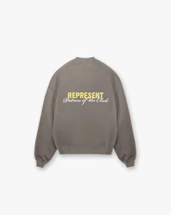 Represent Patron Of The Club Sweater - Washed Olive> Sweaters