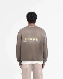 Represent Patron Of The Club Sweater - Washed Olive><noscript><img width=