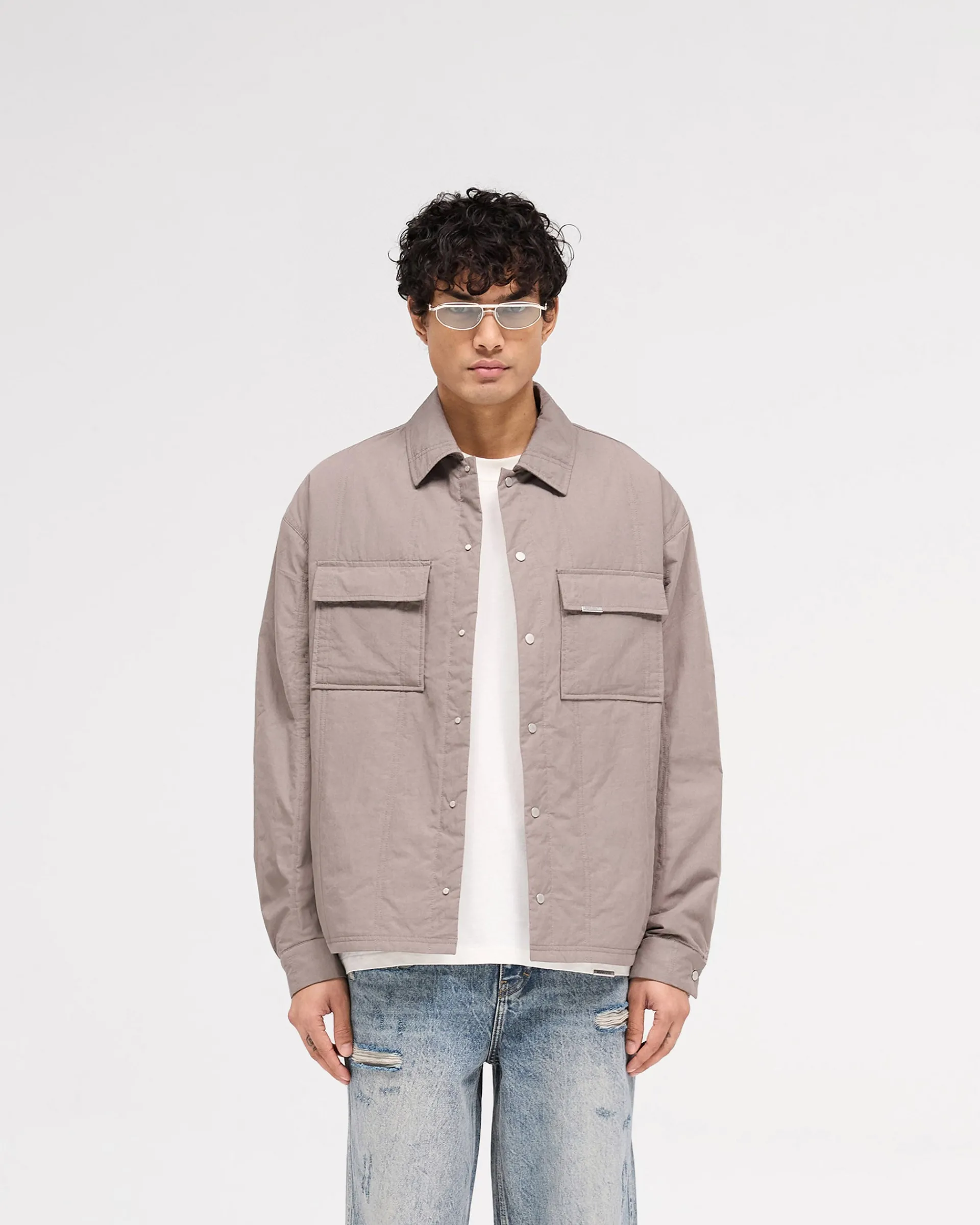 Represent Quilted Overshirt - Mid Grey> Shirts