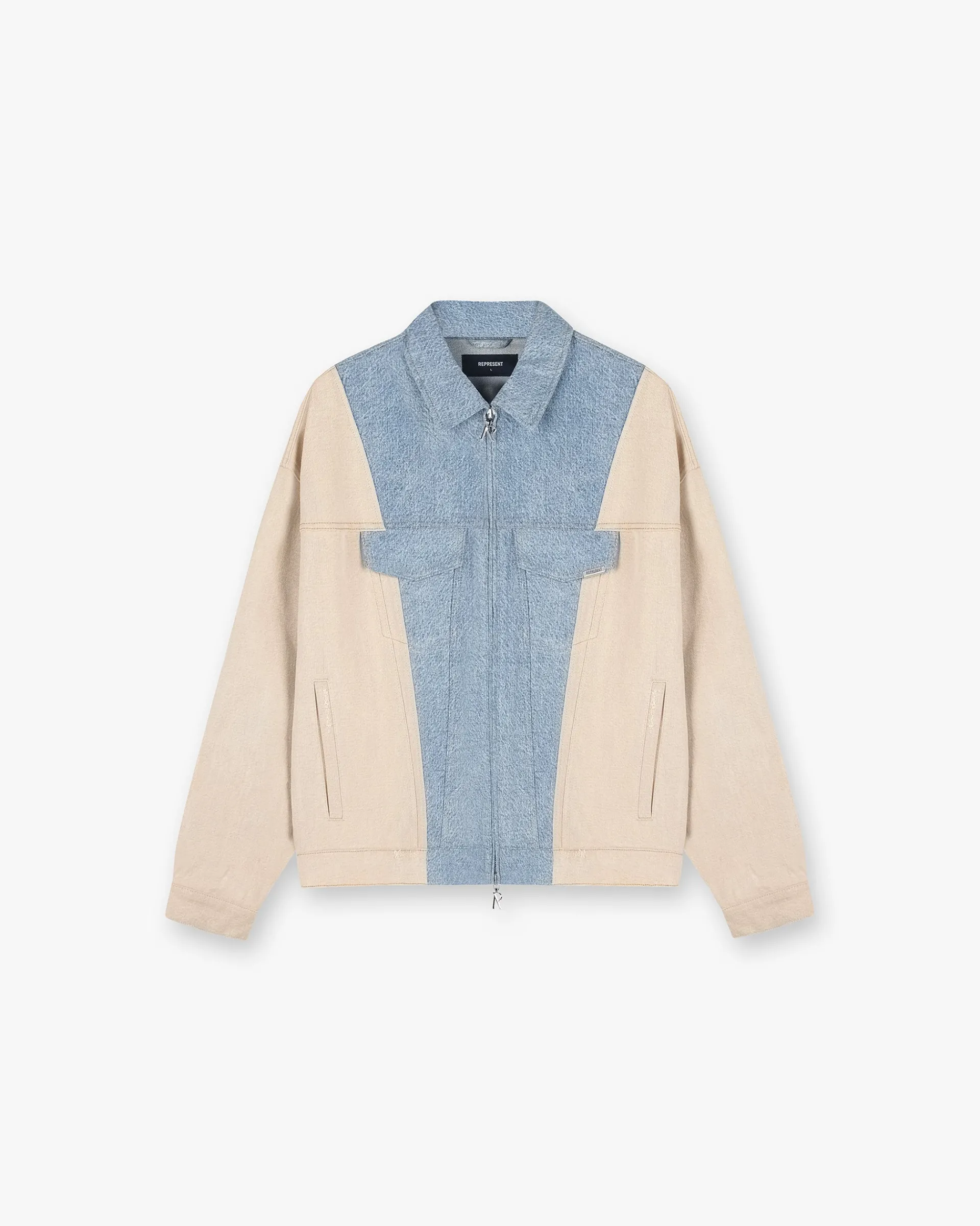 Represent R4 Colour Block Denim Jacket -> Denim