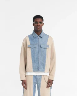 Represent R4 Colour Block Denim Jacket -><noscript><img width=