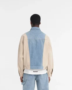 Represent R4 Colour Block Denim Jacket -><noscript><img width=