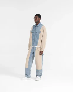Represent R4 Colour Block Denim Jacket -><noscript><img width=
