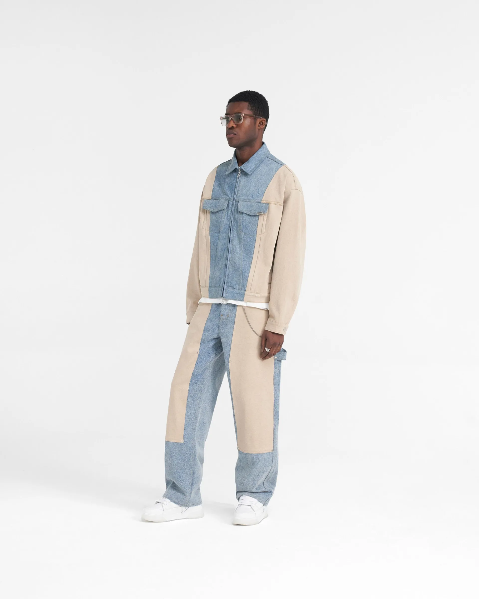 Represent R4 Colour Block Denim Jacket -> Denim