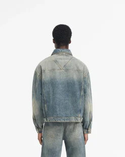 Represent R4 Denim Jacket - Blue Cream><noscript><img width=