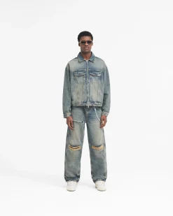 Represent R4 Denim Jacket - Blue Cream><noscript><img width=