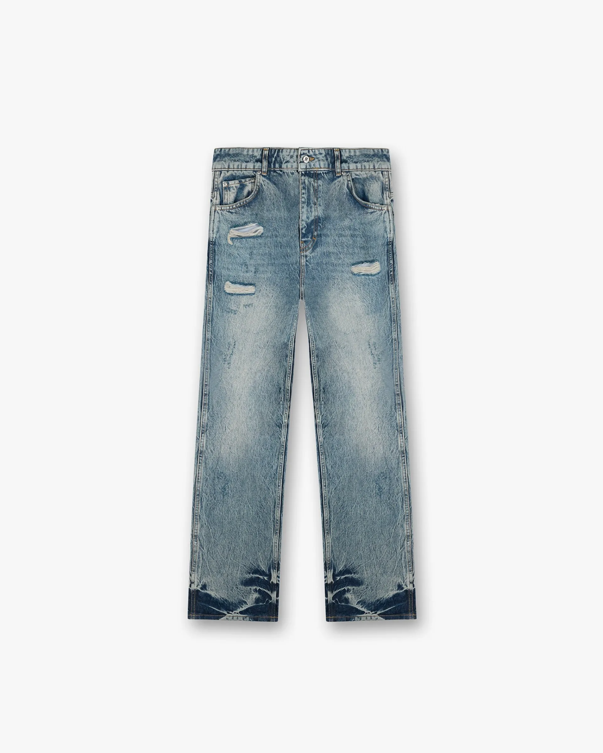 Represent R3 Distressed Baggy Denim - Blue Cream> Denim