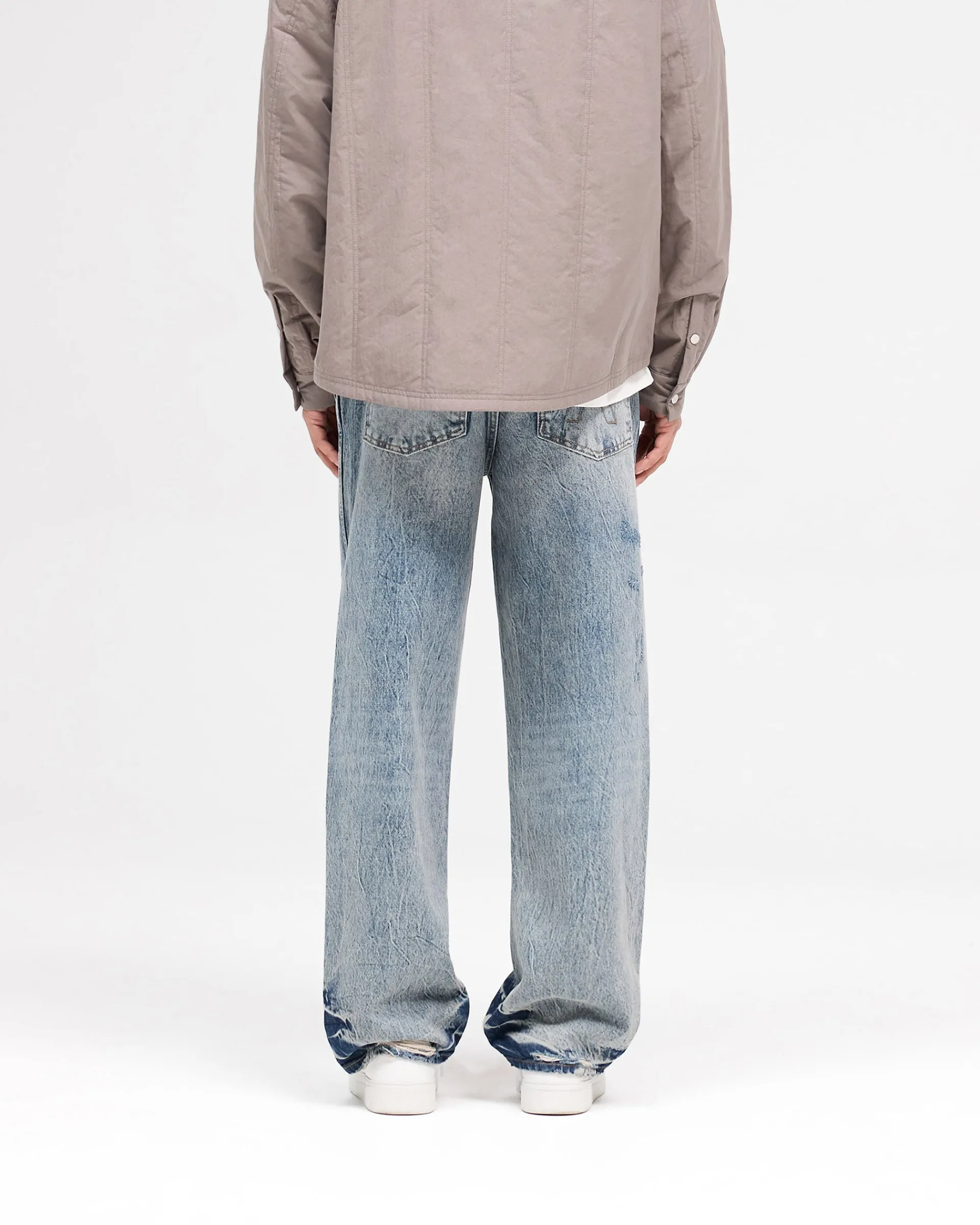 Represent R3 Distressed Baggy Denim - Blue Cream> Denim