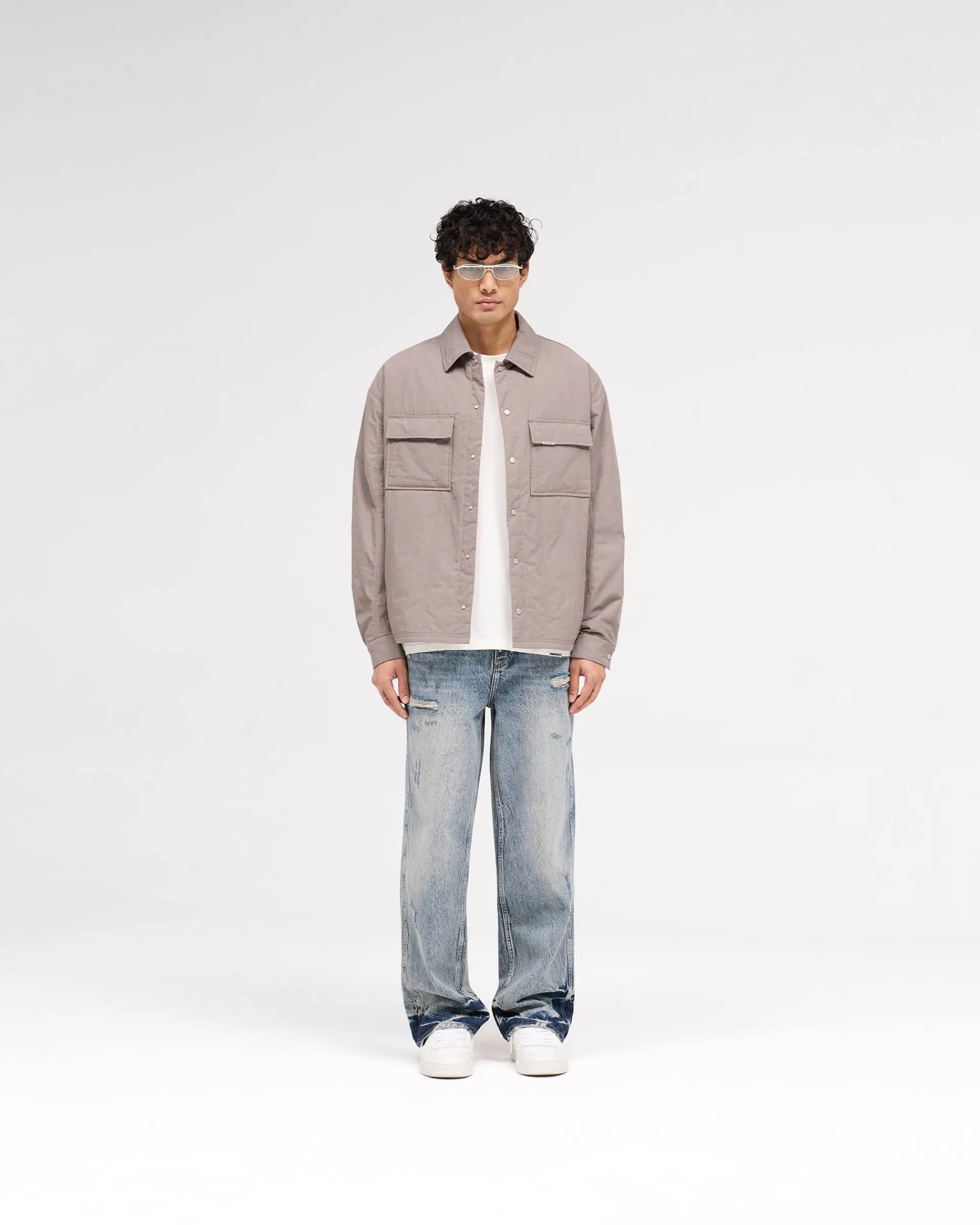 Represent R3 Distressed Baggy Denim - Blue Cream> Denim