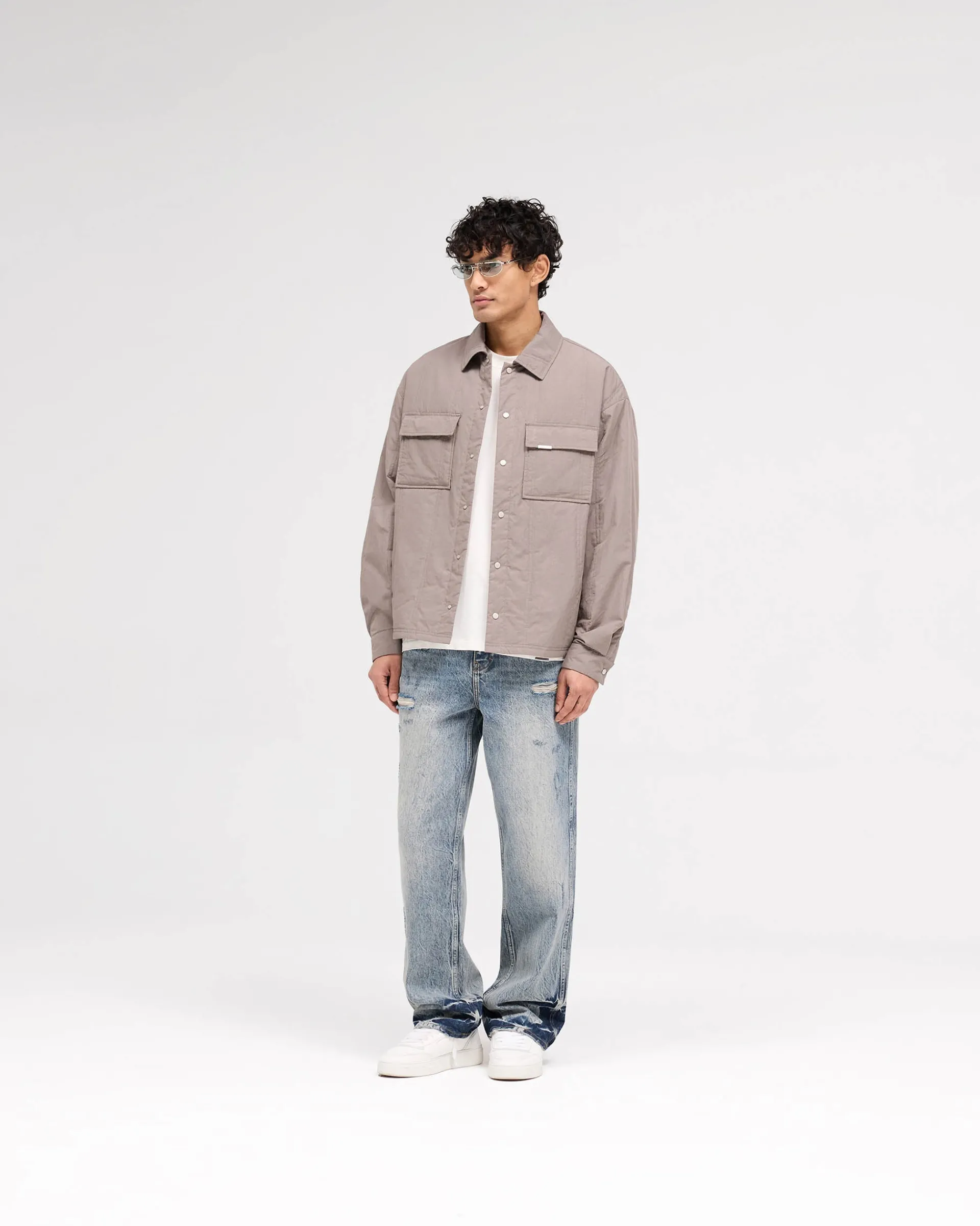 Represent R3 Distressed Baggy Denim - Blue Cream> Denim