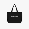 Represent Raffia Tote Bag - Jet Black> Bags