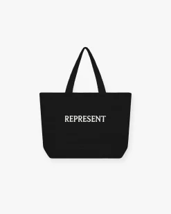 Represent Raffia Tote Bag - Jet Black> Bags