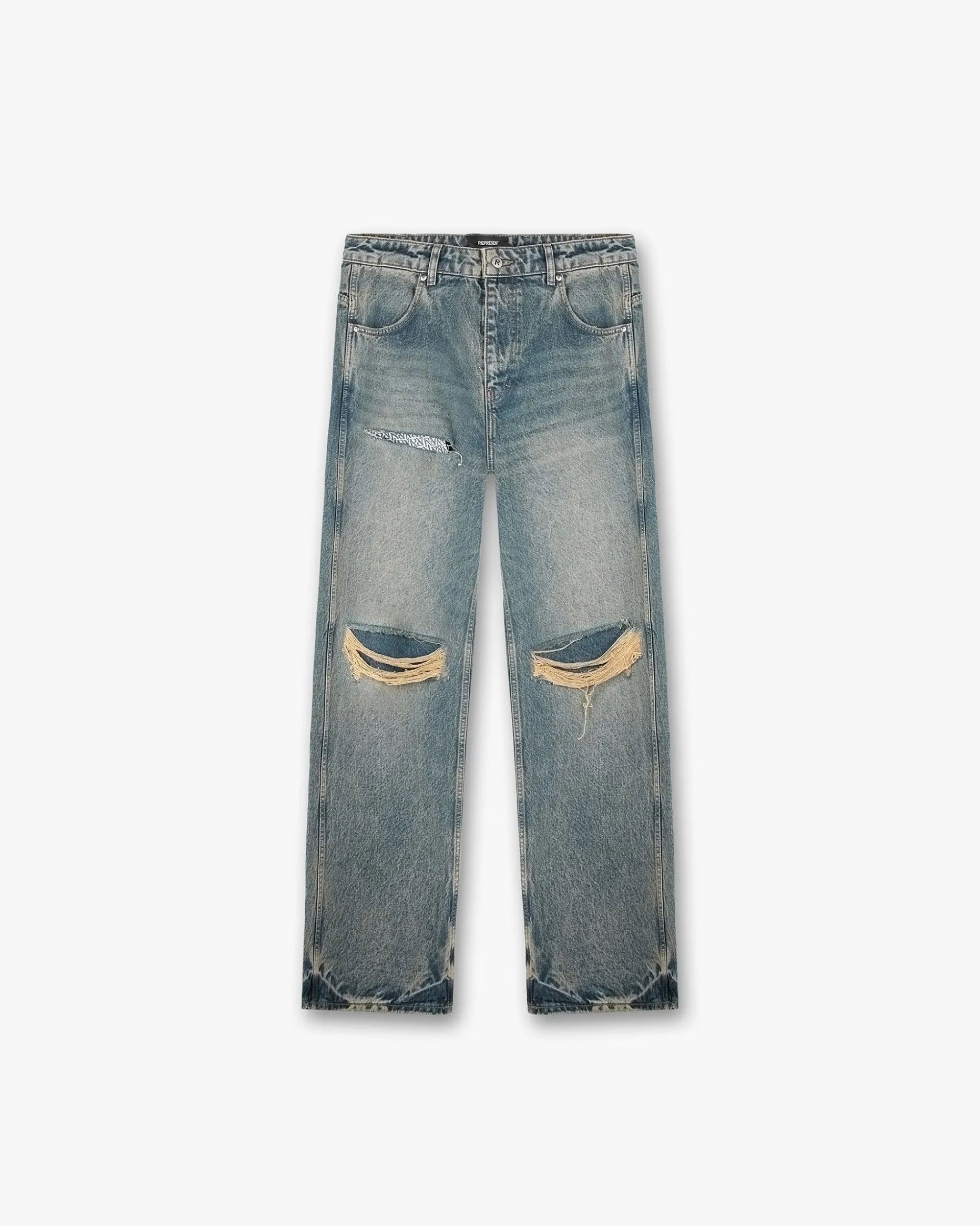 Represent R3D Destroyer Baggy Denim - Blue Cream> Denim