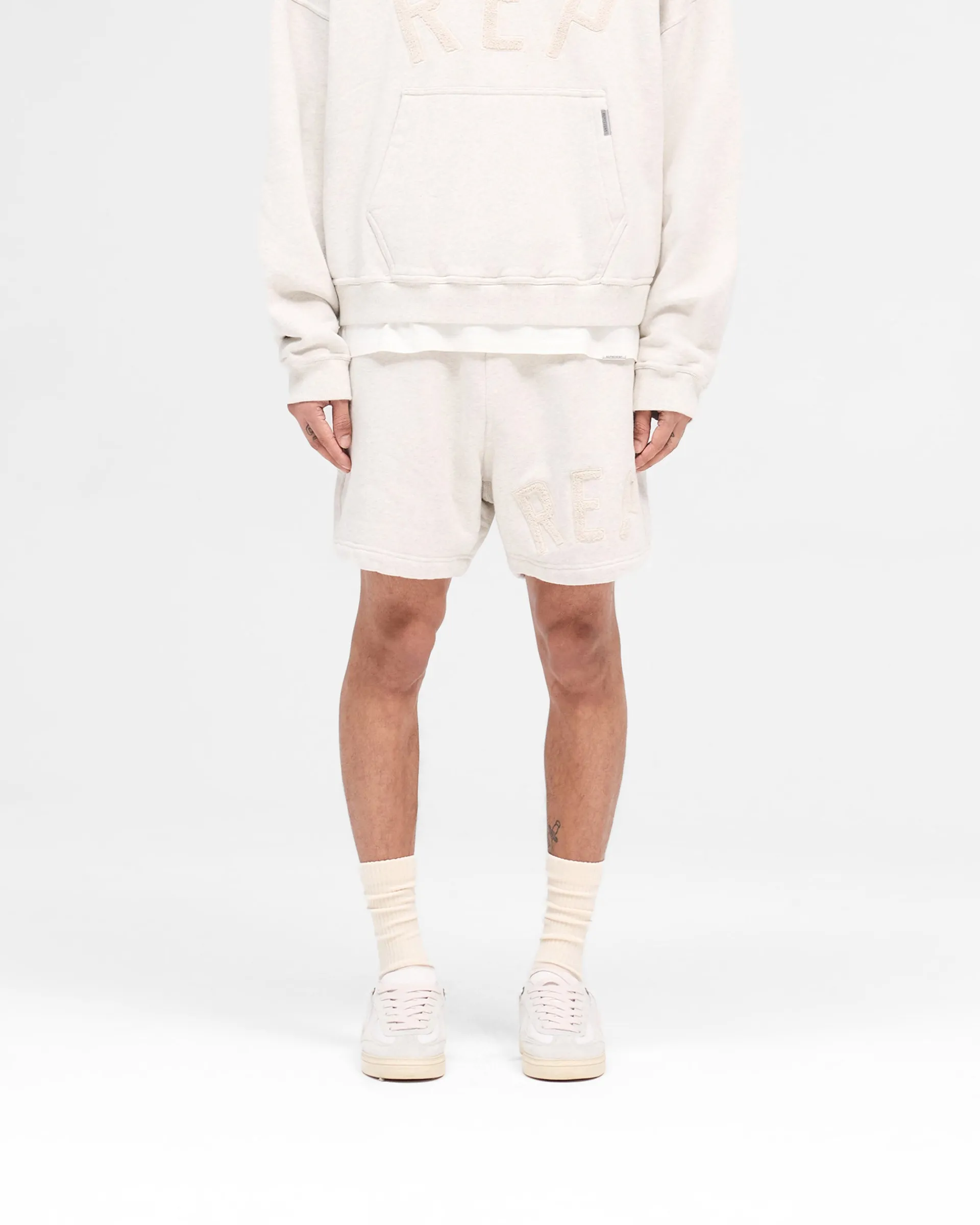 Represent Rep Applique Shorts - Cream Marl> Shorts