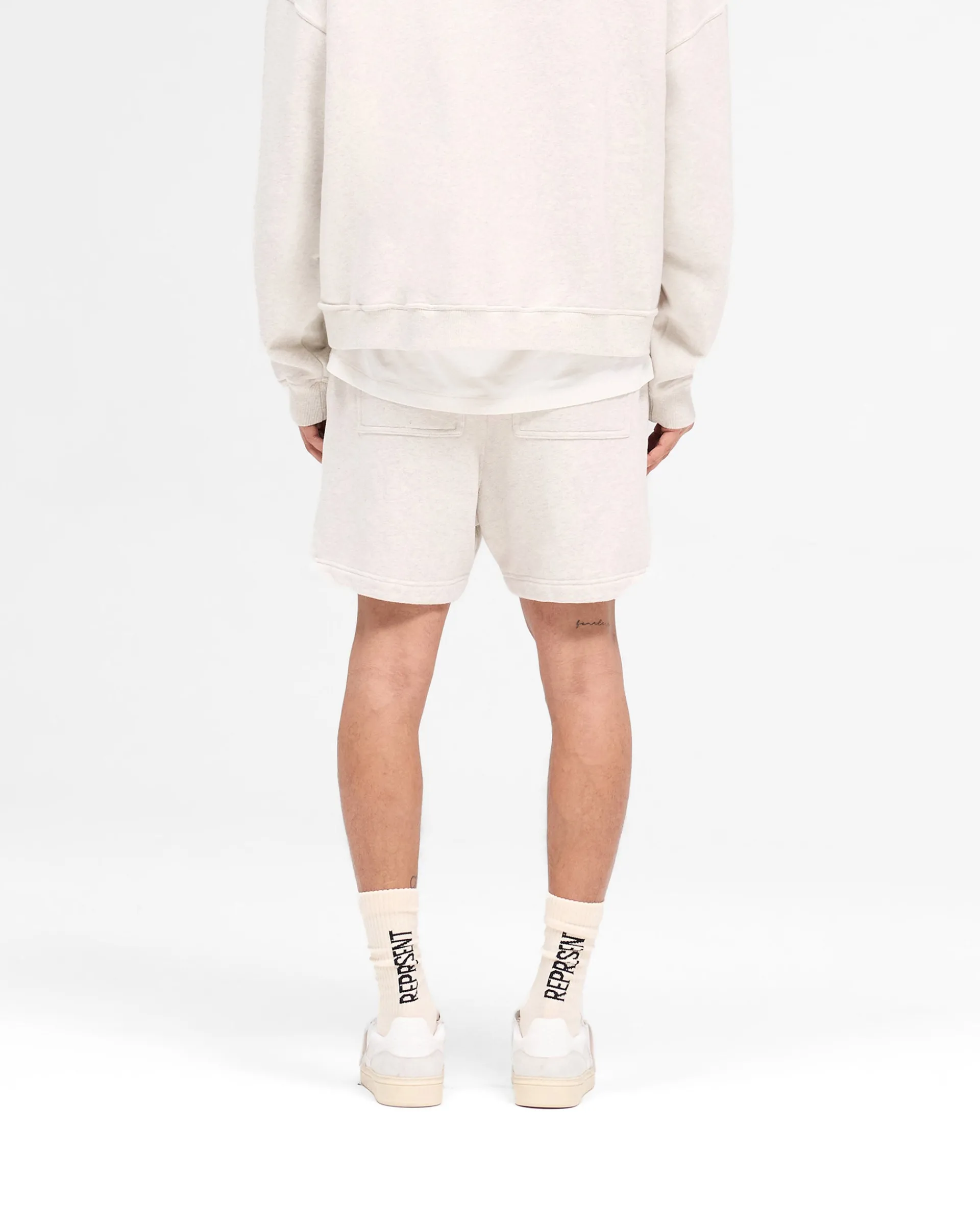 Represent Rep Applique Shorts - Cream Marl> Shorts