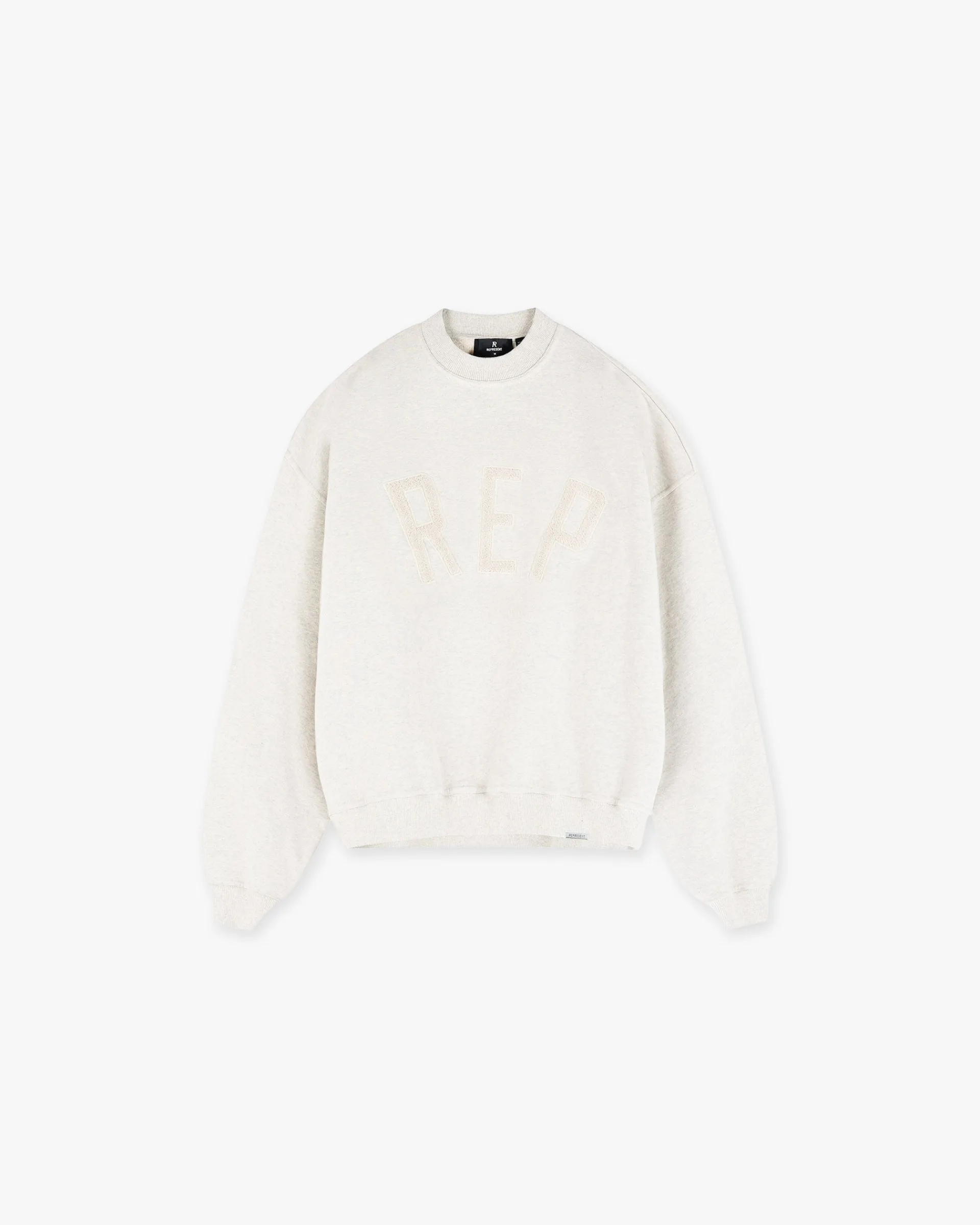 Represent Rep Applique Sweater - Cream Marl> Sweaters