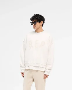 Represent Rep Applique Sweater - Cream Marl> Sweaters