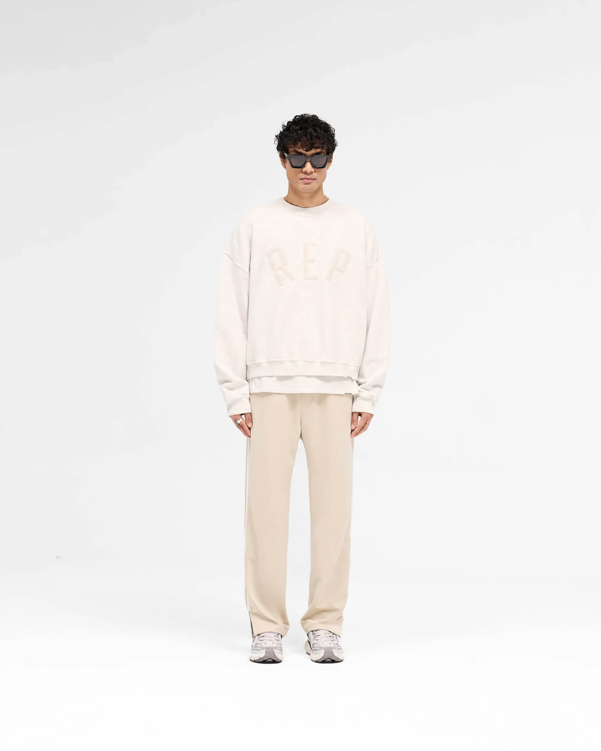 Represent Rep Applique Sweater - Cream Marl> Sweaters